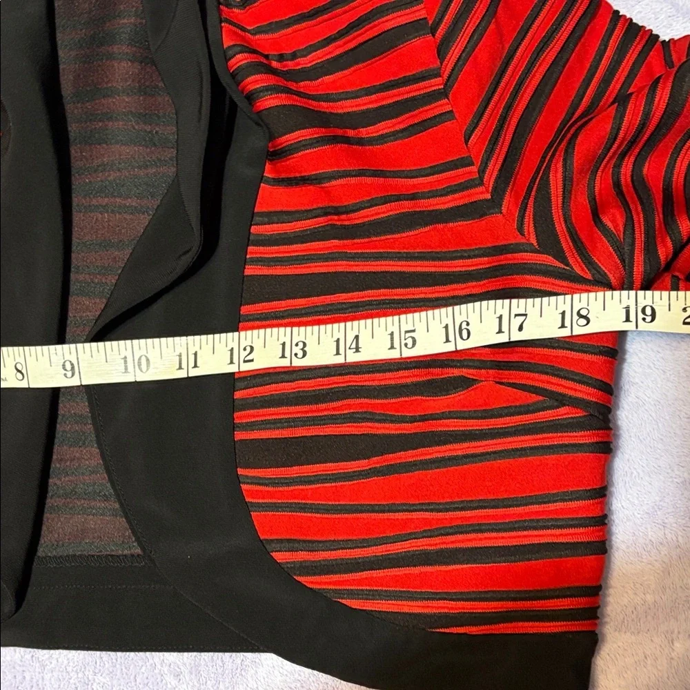 R&M Richards Size 10 Black Red Stripe 2pc Jacket Dress Set Wedding Guest Mother